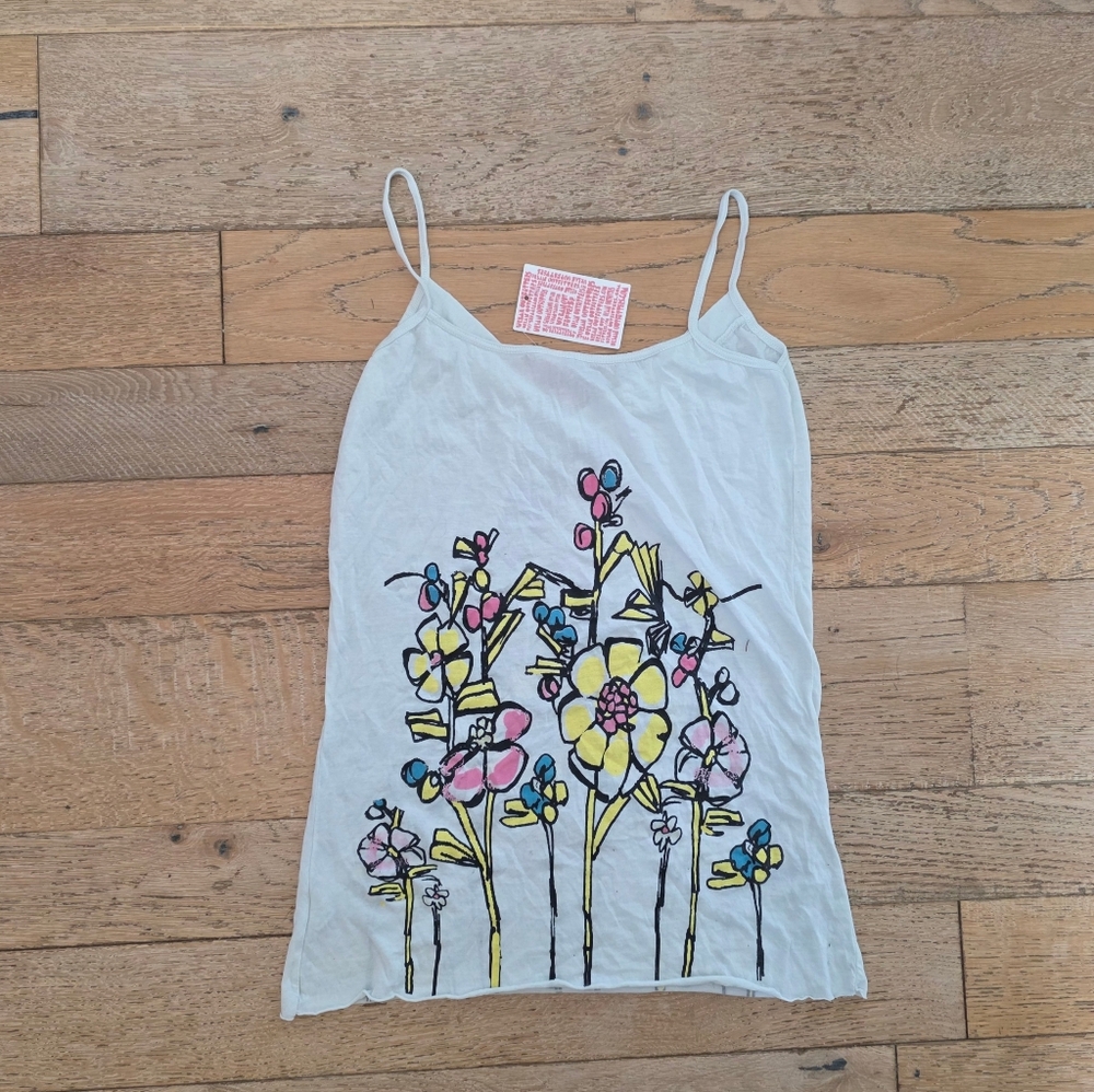 2000's Vintage Urban Outfitters Floral Print Tank y2k fairycore coquette USAmade - Picture 2 of 5